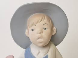 REX Valencia HUMMELWERK Hand Made in Spain 158 Boy w/ Chicken Figurine 10"  Tall