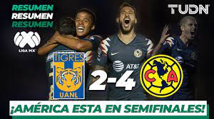 Resumen Y Goles Tigres 2 4 America Liga Mx Ap 19 4tos De Final Tudn Youtube