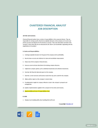 Free Chartered Financial Analyst Job Description Template Ad Ad Financial Chartered Free Analyst Template In 2020