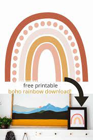 Free Printable Boho Rainbow Wall Art Boho Rainbow Wall Rainbow Wall Art Free Wall Art