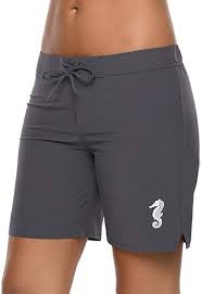 Sociala Womens Board Shorts Long Swim Shorts Stretch Boardshorts Swimsuit Bottom Swim Shorts Women Board Shorts Women Running Shorts Women