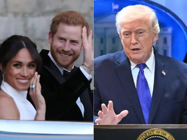 US President Donald Trump says he's 'happy' as Prince Harry and Meghan Markle move back to the UK