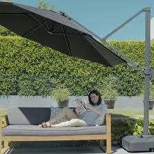 Outdoor daybed with canopy bunnings nz. 3 5m Andaman Cantilever Sand Umbrella Mimosa Nz