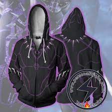 What did t'challa do in the black panther movie? Black Panther Hoodie Purple Jacket Personalityone Anime Custom Hoodies Jacket