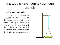 What are the elements of a volumetric analysis? Precautions In Gravimetric Volumetric Analysis Presented By Dar Jaffer Yousuf Aem Ma Ppt Download