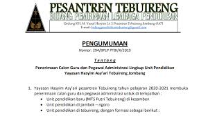 We did not find results for: Lowongan Pegawai Baru Pesantren Tebuireng Tebuireng Online
