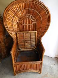 Pair Of Vintage Bamboo Peacock Chairs 8 1960 S Chair Antique Chairs Peacock Chair