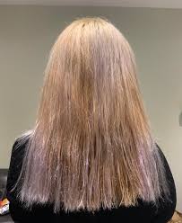 I'm so excited to share this experience with you. Bleached My Dark Asian Hair To Reach A Very Light Blonde And Now I Am Left With This Patchy And Damaged Hair The Toner Got Deposited More On Overly Bleached Areas Any