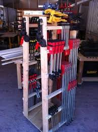 When you've got so many clamps that it's a problem getting them to where the work is being done, build this rolling clamp rack! 16 Clamp Rack Ideas Clamp Storage Woodworking Woodworking Projects