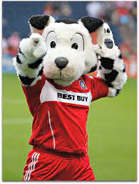 Sparky Showing His Love For Chicago Fire Chicago Sports Teams Mls Soccer Mascot