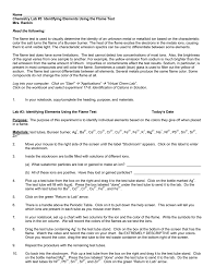 Identifying Elements Using Flame Test