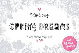 Download the jellyka estryas handwriting font by jellyka nerevan. Spring Dreams Typeface With Clipart 54834 Script Font Bundles Typeface Hand Drawn Typeface Font Bundles