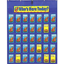 Amazon Com Attendance Pocket Chart For Classroom Office