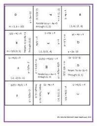 Writing Linear Equations Puzzle Writing Linear Equations Linear Equations Equations