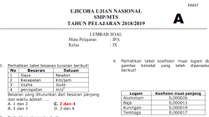 Soal Ucun Ipa Smp Tahun 2020 Paket 1 Dunia Edukasi