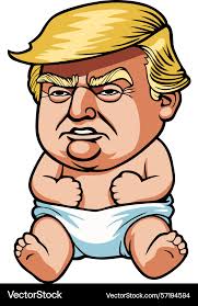 Trump in a diapers Royalty Free Vector ...