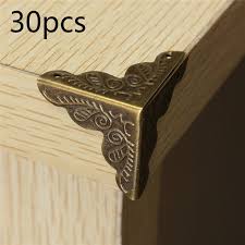 30pcs Luggage Case Box Corners Brackets Decorative Corner For Furniture Decorative Triangle Rattan Antique Jewelry Box Decorative Corner Bracket Furniture Box