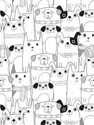 Dog Cartoons Pattern In Black And White Iphone Case Cover By Kanae19 Redbu Dog Line Drawing Cartoon Dog Cute Dog Cartoon