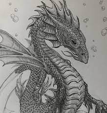 Dragons were first thought of as creatures who lived in water. Work In Progress Pencil Drawing Water Dragon Dragons