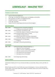 Erste eigene lieder, übung der. Lebenslauf Chronologisch Kompetenzprofil Grun Cv Bewerbung