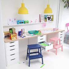 The first thing you'll notice about desks for kids is that they're much smaller than regular desks. Ikea Kids Desk Hack Ikea Kids Desk Colorful Kids Room Kid Room Decor