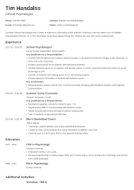 Psychology Resume Example Template Minimo Resume Examples Job Resume Examples Resume