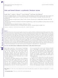 Ulcerative colitis (uc) is a chronic inflammatory disease in the family of inflammatory bowel diseases (ibd) that causes inflammation and damage to ulcerative colitis (uc) is more common in western and industrialized countries and seems to be increasing in developing countries as they adopt. Pdf Oats And Bowel Disease A Systematic Literature Review