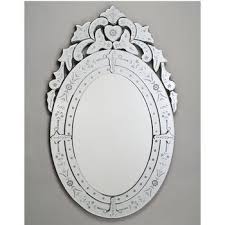 Frameless mirrors are a popular choice in bathrooms for a few likely reasons. Bathroom Mirror Traditional Oval Wall Mirror With Cut And Etched Glass Frame By Afina Kitchensource Com