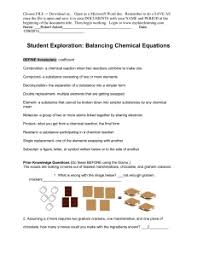 Student exploration balancing chemical equations gizmo answer key pdf. Objectives