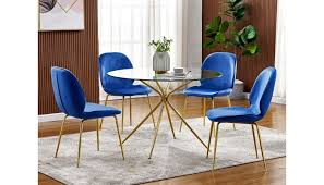 This round table top fits onto most standard bases. Cleland Round Glass Dining Table Set Gold Base