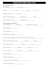 Handover notes prepared by the reporting officer. Hospitality Incident Report Form Rengu