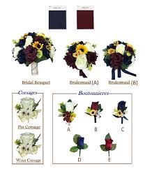 Sunflower wedding bouquets are bright and cheerful and so popular among brides. Beautiful Fall Wedding Package Marine Navy Wine Burgundy Etsy
