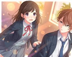 It looks like theres a fire in the background. Wallpaper Anime Couple Cute Bokeh School School Uniforms Romance Wallpapermaiden