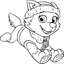 Welcome to our collection of paw patrol coloring pages. Running Everest From Paw Patrol Coloring Page Coloringall