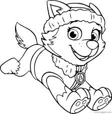 Happy everest from paw patrol. Running Everest From Paw Patrol Coloring Page Coloringall