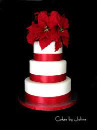 Poinsettia Wedding Cake Round Wedding Cakes Christmas Wedding Cakes Winter Wedding Cake Round Wedding Cakes