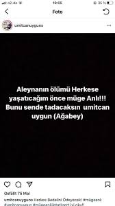 Jun 02, 2021 · ankara'da 'aleyna çakır' olarak bilinen sema esen'i (21) ölümünden önce darbedilmesiyle ilgili sevgilisi ümitcan uygun hakkında 'konut dokunulmazlığını ihlal' ve 'tehdit' suçlarından. Muge Anli Ya Tehdit Aleyna Nin Olumunu Sen De Tadacaksin