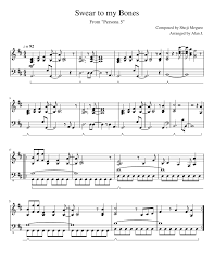 Swear To My Bones Sheet Music For Piano Solo Musescore Com