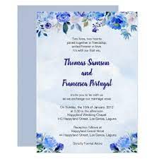 Royal Blue Watercolor Floral Wedding Invitation Zazzle Com Floral Wedding Invitations Watercolor Floral Wedding Invitations Wedding Invitation Card Design