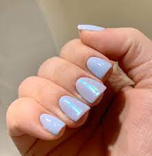 Light Blue With Unicorn Dust On The Middle 2 Fingers Nails Dream Nails Blue Acrylic Nails Gell Nails