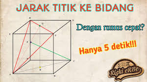 Belajar cepat dimensi 3,part3( jarak bidang ke bidang). Cara Cepat Jarak Titik Ke Bidang Dimensi Tiga Part 3 Youtube