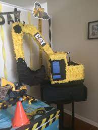 Excavator Pinata Construction Site Birthday Party Construction Theme Party Construction Theme Birthday Party