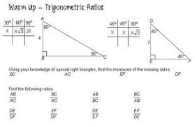 Lesson Plan Trigonometric Ratios Sohcahtoa Projects To