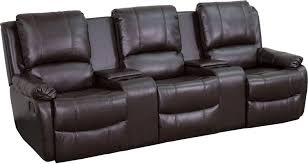 The following are some of the best options for affordable home theater recliners to buy online. Allure Series 3 Seat Reclining Pillow Back Brown Leather Theater Seating Unit W Cup Holders Flash Furniture Bt 70295 3 Brn Gg