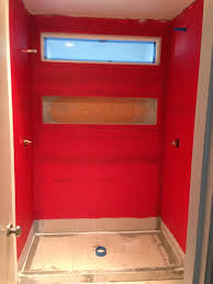 Waterproof Paint That Goes On Under The Tile Bubble Gum Colored Going On And Dries Down To Red Diy Bathroom Remodel Diy Bathroom Bathrooms Remodel