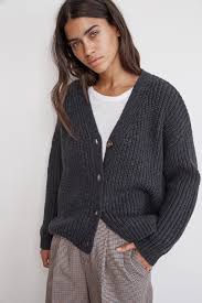 Is there anything more cozy than a chunky cardigan? Abbott Chunky Knit Button Up Cardigan Outfits With Grey Cardigan Knit Sweater Outfit Sweater Cardigan Outfit