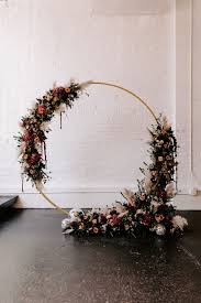 Sarah S Floral Bohemian Moongate Wedding Wedding Arch Grass Wedding Wedding