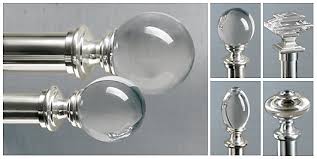 Curtain rods add some pizzazz to your window treatments. Nickel Curtain Rods With Glass Finials Glass Finial Drapery Hardware Curtain Rods