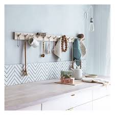 Porte Manteau En Bois De Bouleau Kjokken Vegg Baderomsinterior Fliser