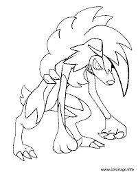 Fargbild Lougaroc Nattform Pokemon Sun Moon Utskriftsbar Ritning Coloriage Pokemon Coloriage Soleil Coloriage